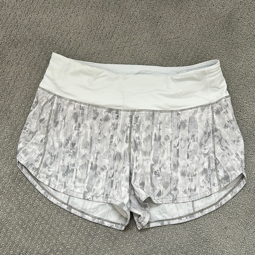 Women's White and Gray Shorts